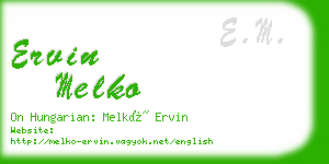 ervin melko business card